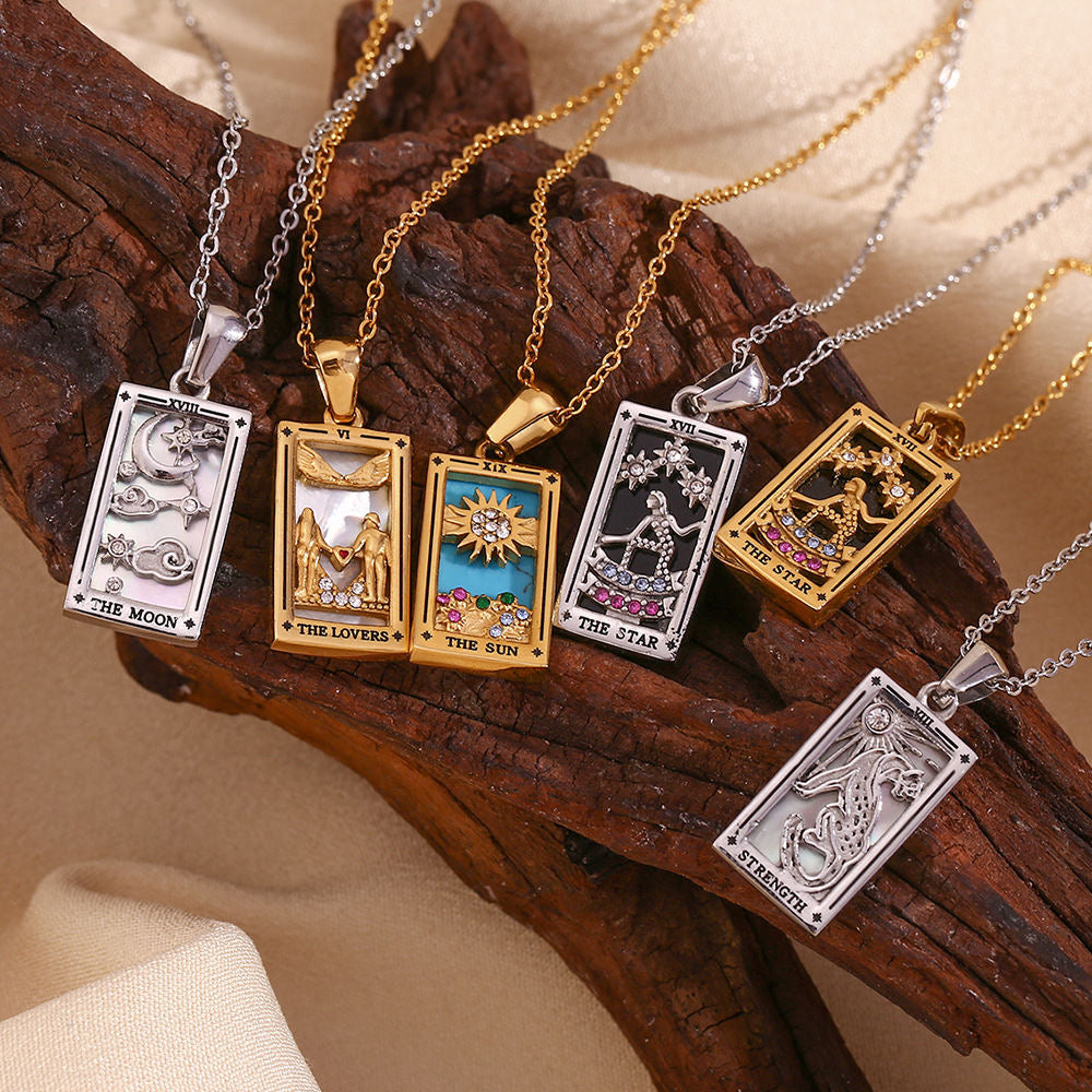 Vintage Tarot Card Constellation Necklace