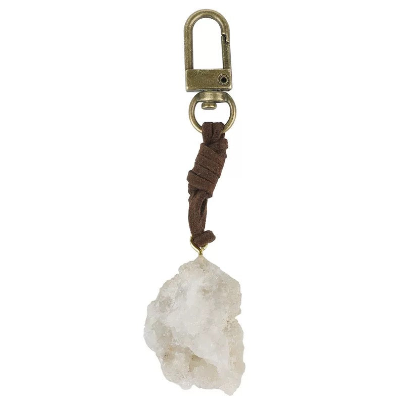 Natural Cluster Crystal Keychain