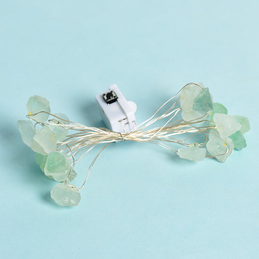 Raw Crystal String Ambient Lights-Fluorite