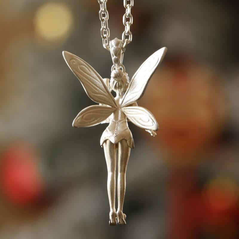 Pixie Lift Lamp Flower Fairy Vintage Necklace Pendant