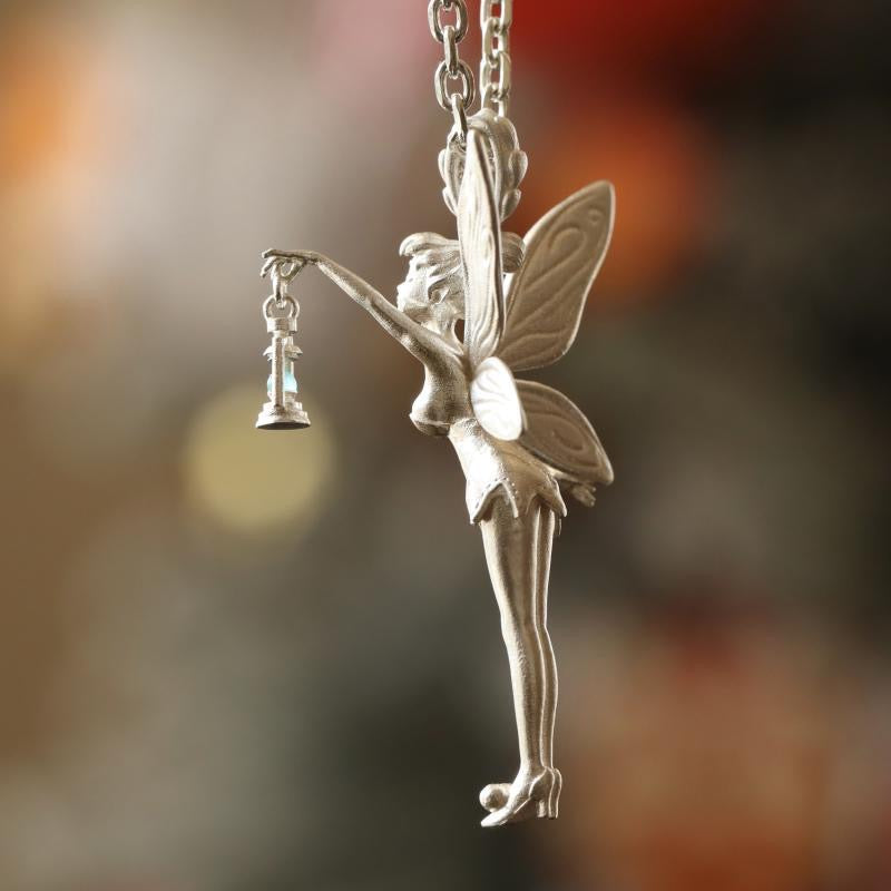 Pixie Lift Lamp Flower Fairy Vintage Necklace Pendant