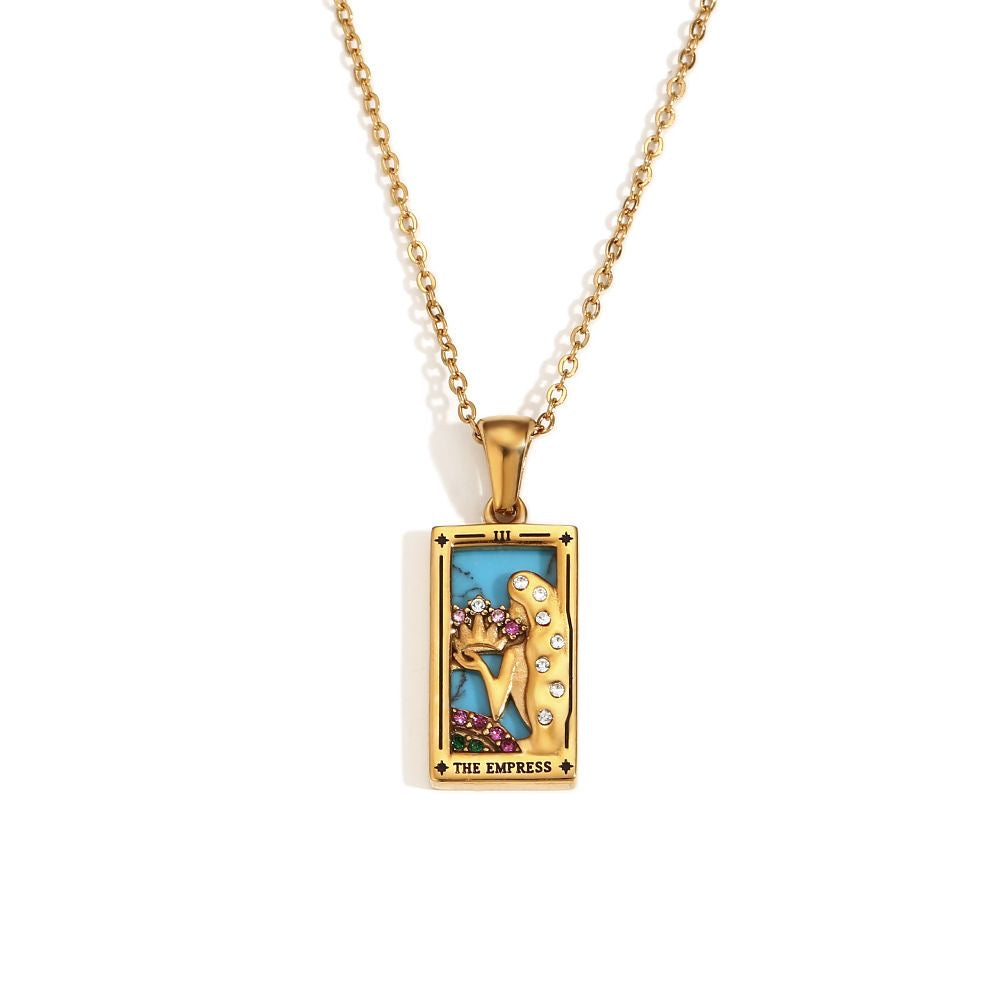 Vintage Tarot Card Constellation Necklace-The Empress