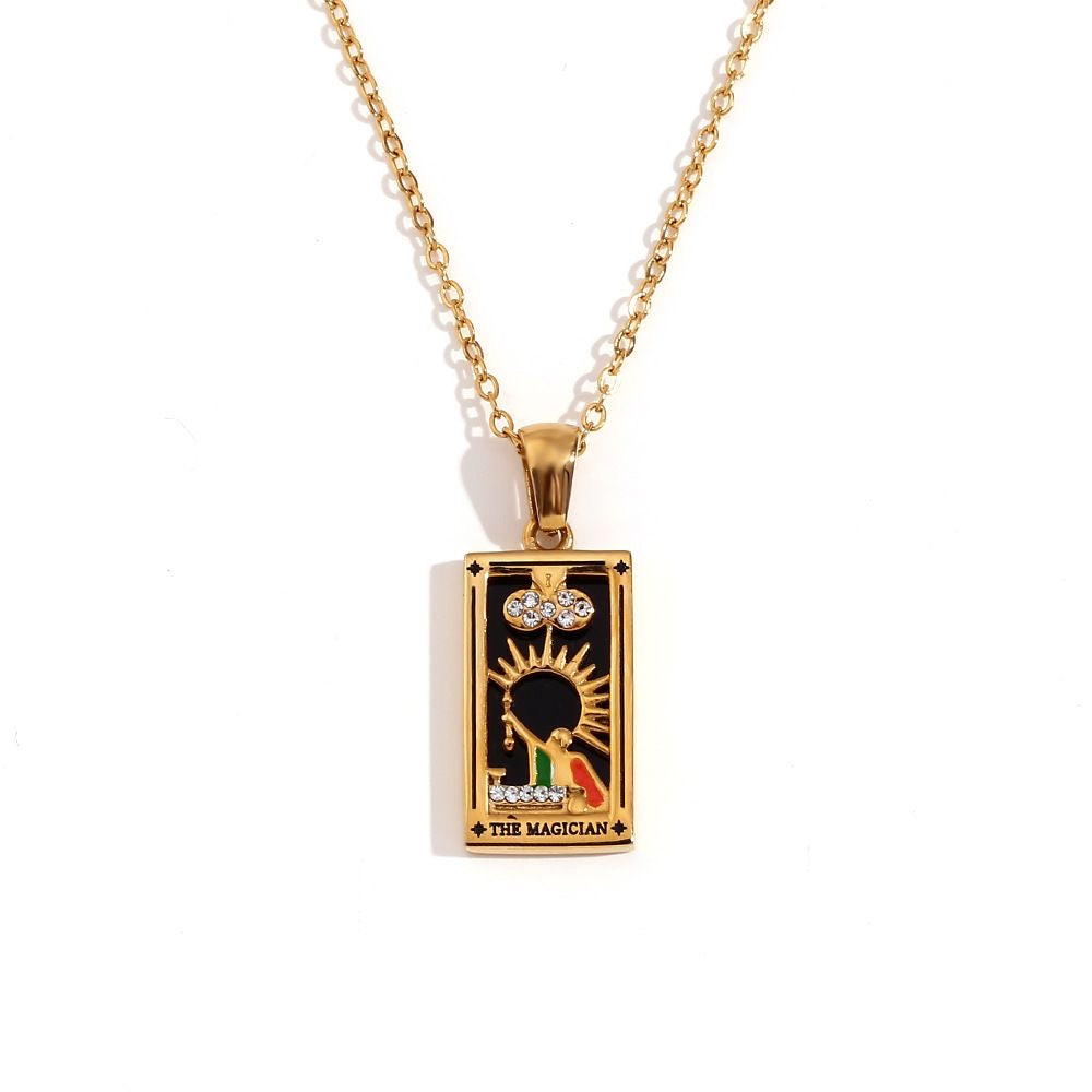 Vintage Tarot Card Constellation Necklace-The Magician