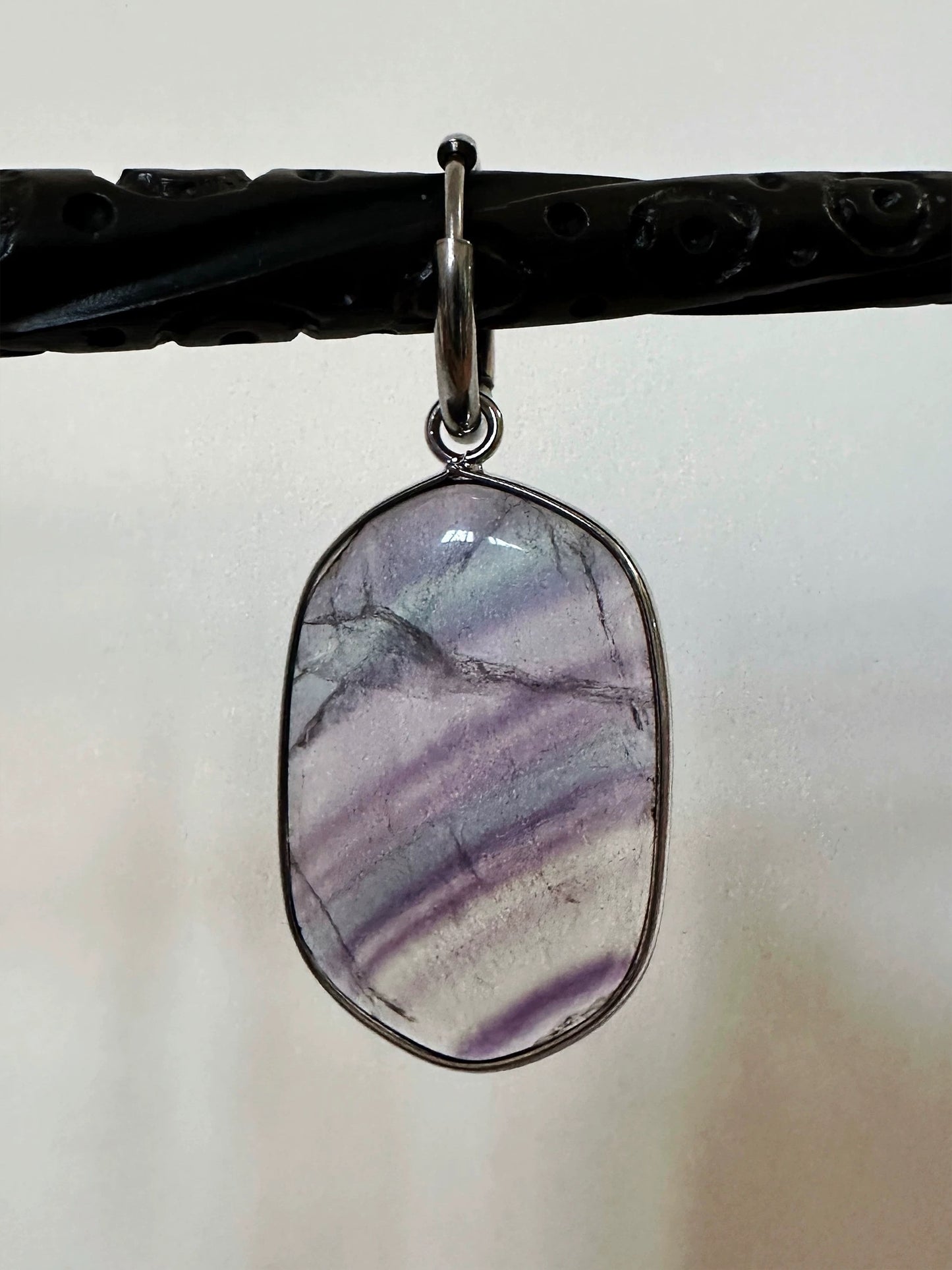 Fluorite Slices Natural Gradient Amethyst Earrings