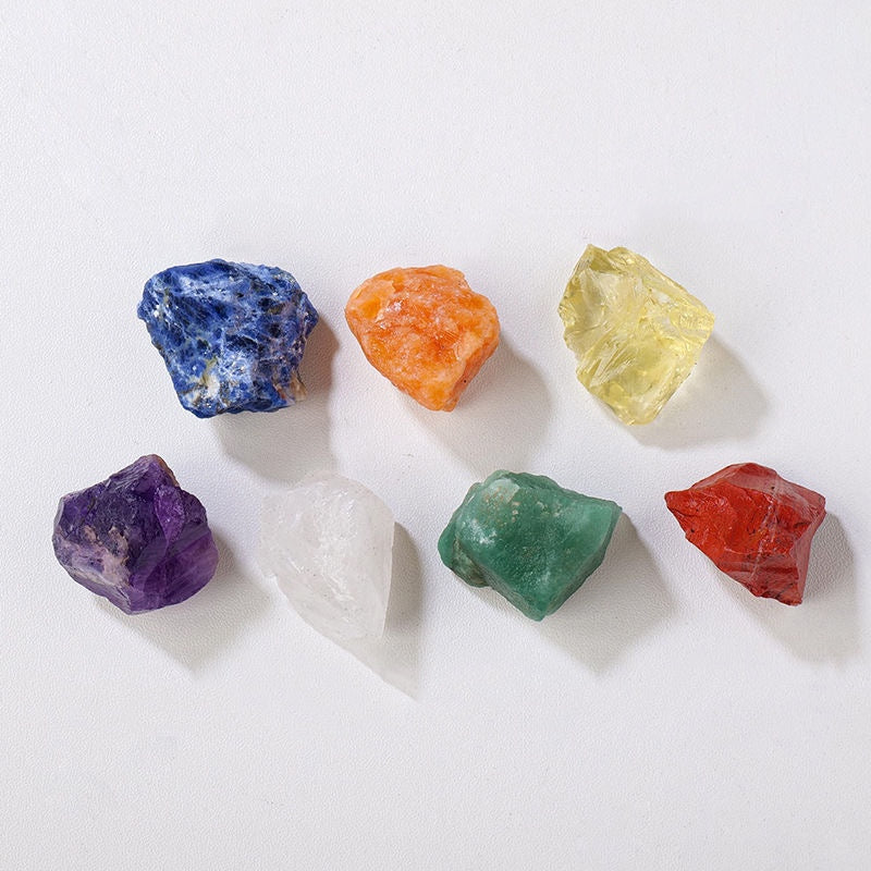 7 Colors Raw Stone Chakra Set