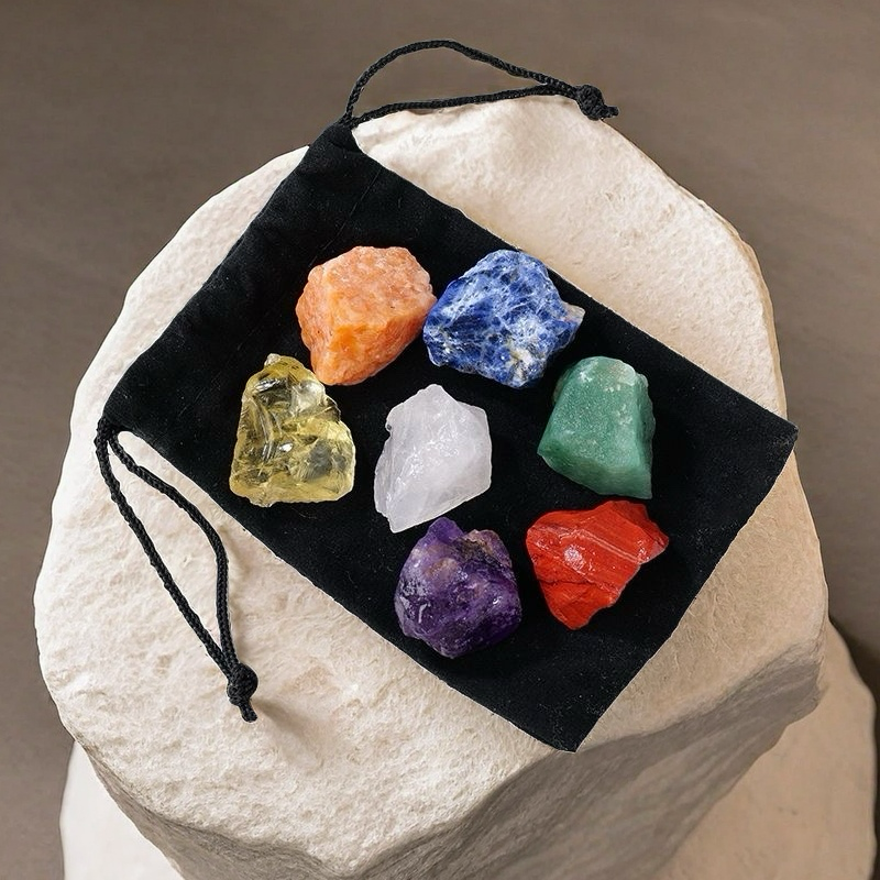 7 Colors Raw Stone Chakra Set