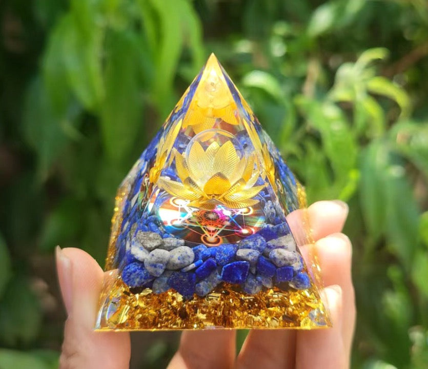 Crystal Pyramid-Copper Lotus Crystal Ball