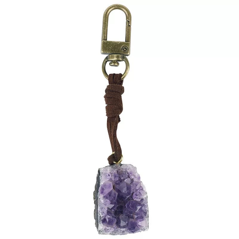 Natural Cluster Crystal Keychain