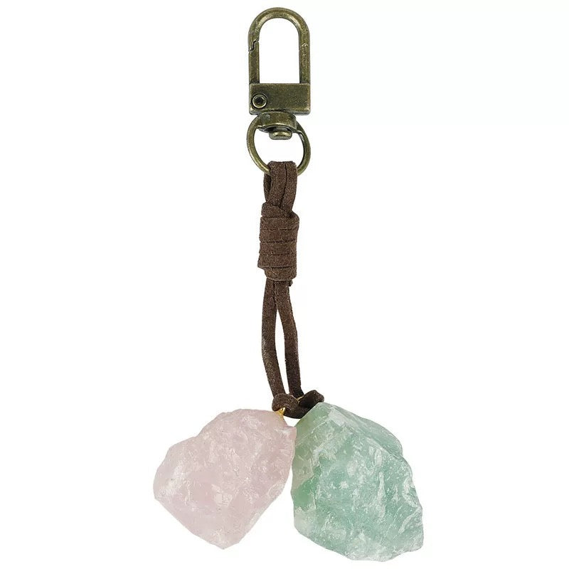 Natural Cluster Crystal Keychain